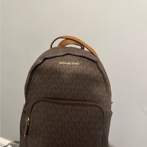 Michael Kors Dark Brown Logo Backpack